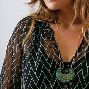 Zoa New York Black and White Sheer Blouse